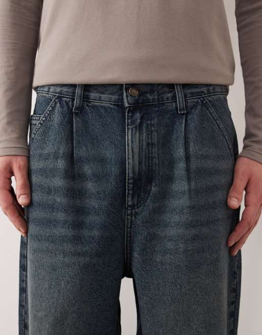 ASOS DESIGN – Ciemnoniebieskie luźne jeansy o zwężanym kroju, 5 z 5