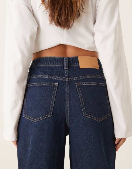 ASOS DESIGN – Ciemnoniebieskie luźne mom jeans z wysokim stanem, 5 z 5