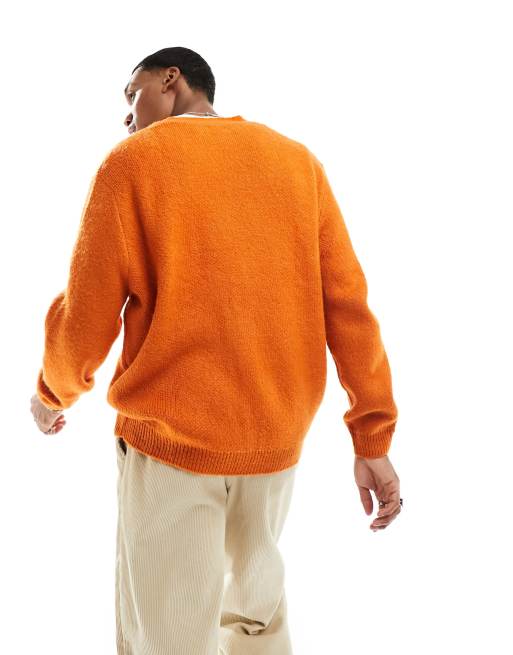 ASOS DESIGN – Ciemnopomarańczowy kardigan oversize z puszystej dzianiny, 2 z 7