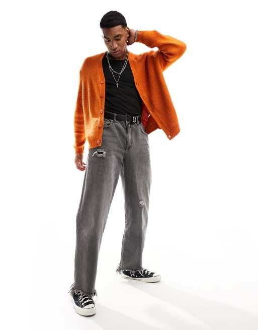 ASOS DESIGN – Ciemnopomarańczowy kardigan oversize z puszystej dzianiny, 6 z 7
