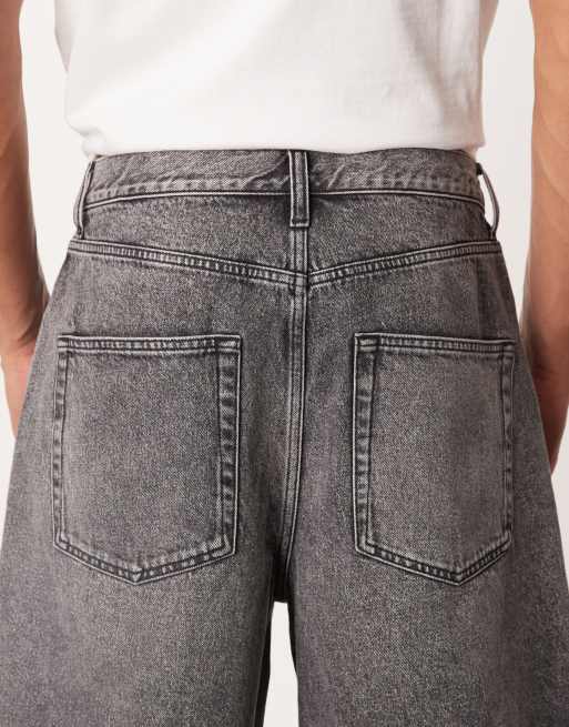 ASOS DESIGN – Ciemnoszare średniej długości szorty jeansowe, 4 z 5