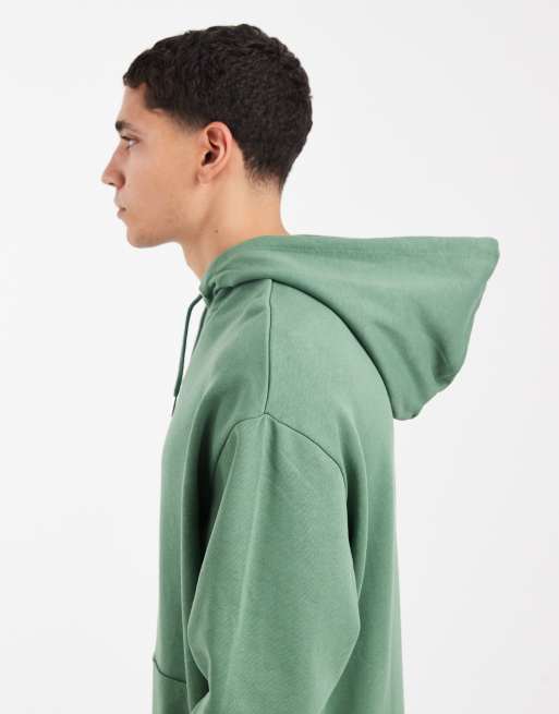 ASOS DESIGN – Ciemnozielona bluza z kapturem basic o luźnym kroju, 4 z 5