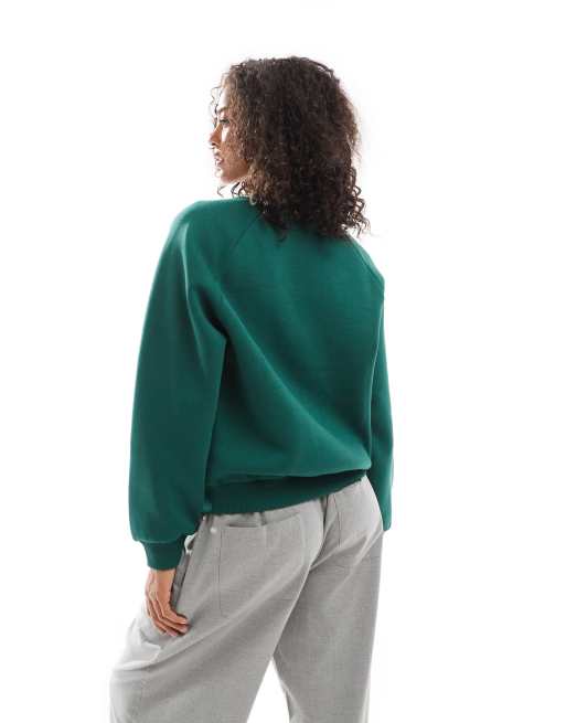 ASOS DESIGN – Ciemnozielona bluza z raglanowymi rękawami, 2 z 4