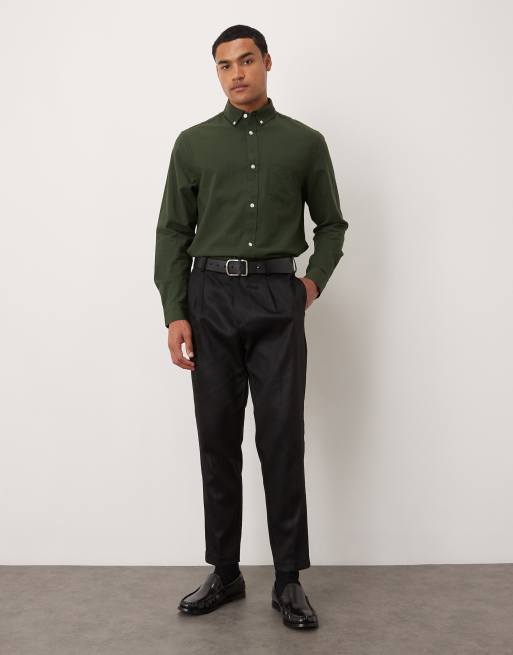ASOS DESIGN – Ciemnozielona koszula Oxford o regularnym kroju, 2 z 5