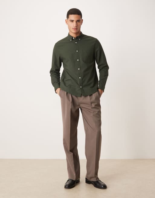 ASOS DESIGN – Ciemnozielona koszula oxford o regularnym kroju, 2 z 5