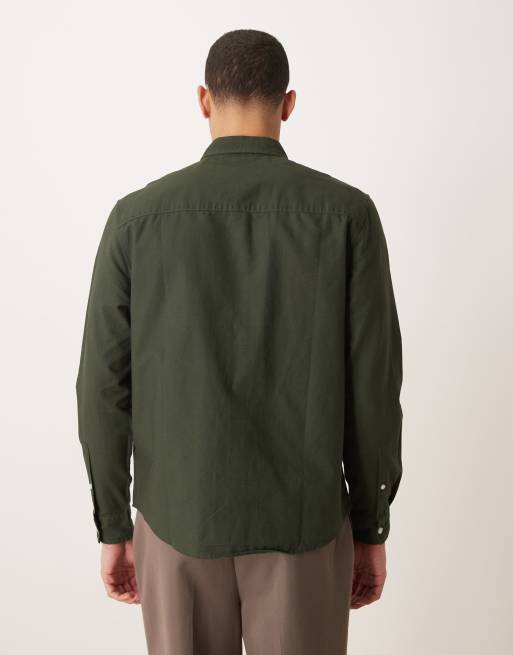 ASOS DESIGN – Ciemnozielona koszula oxford o regularnym kroju, 3 z 5
