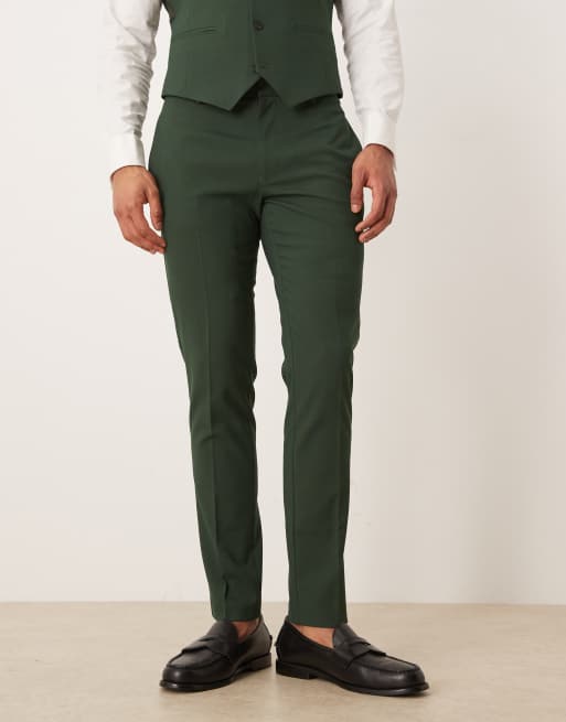 ASOS DESIGN – Ciemnozielone obcisłe spodnie garniturowe, 2 z 5