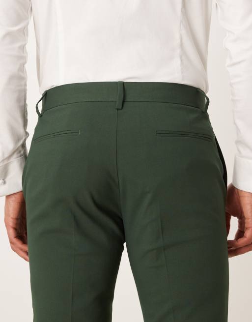ASOS DESIGN – Ciemnozielone obcisłe spodnie garniturowe, 4 z 5