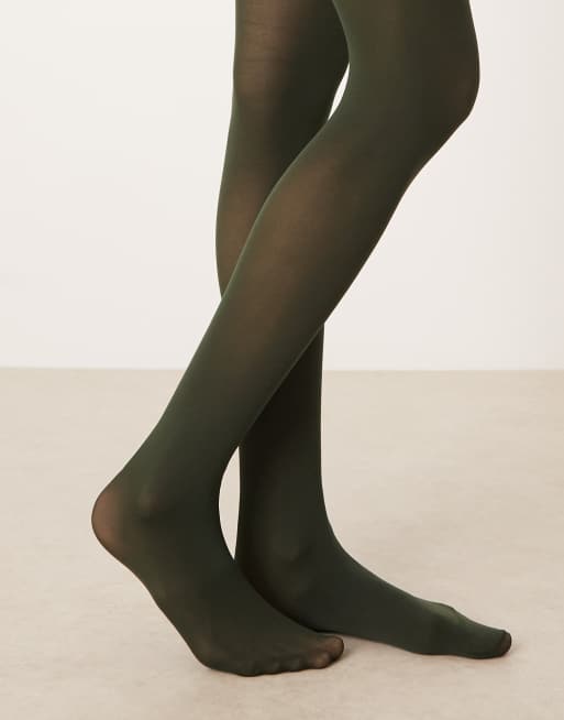 ASOS DESIGN – Ciemnozielone rajstopy 40 den, 3 z 3