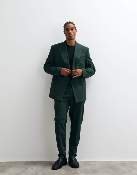ASOS DESIGN – Ciemnozielone zwężane spodnie garniturowe - view 1