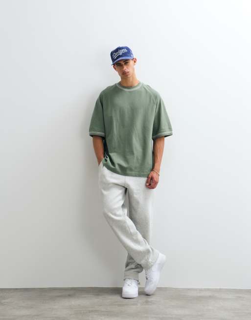 ASOS DESIGN – Ciemnozielony gruby T-shirt oversize z piki, 4 z 5