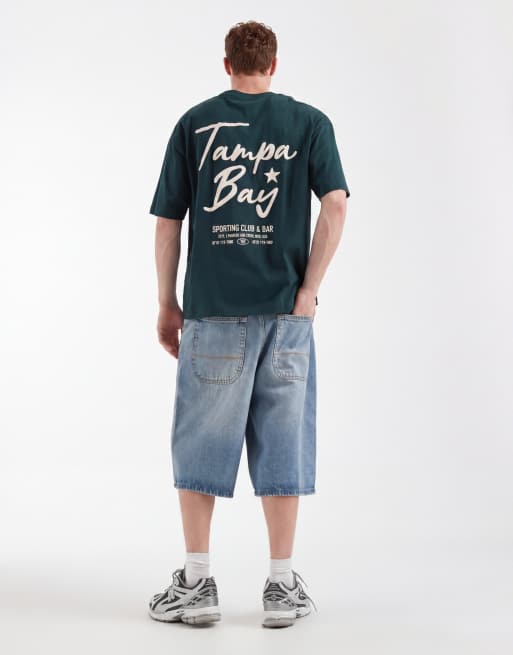 ASOS DESIGN – Ciemnozielony T-shirt oversize z grafiką tekstową, 4 z 5