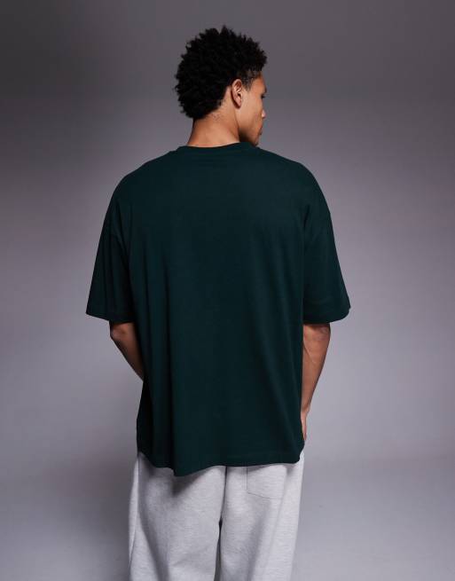 ASOS DESIGN – Ciemnozielony T-shirt oversize z grafiką uliczną, 3 z 5