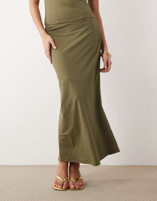 ASOS DESIGN – Zestaw o lnianym wyglądzie w zielonym kolorze khaki, 2 z 3