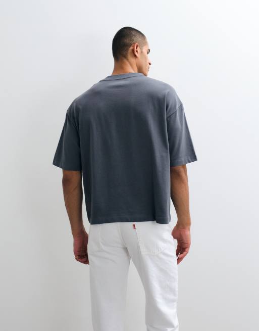 ASOS DESIGN ciężki oversize boxy T-shirt w kolorze charcoal, 5 z 5