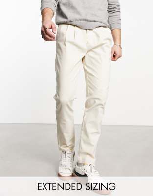 Asos Design Cigarette Fit Chinos In Ecru-neutral In Neutral