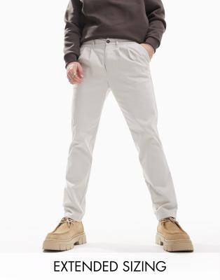 ASOS DESIGN cigarette fit chinos in stone - ASOS Price Checker