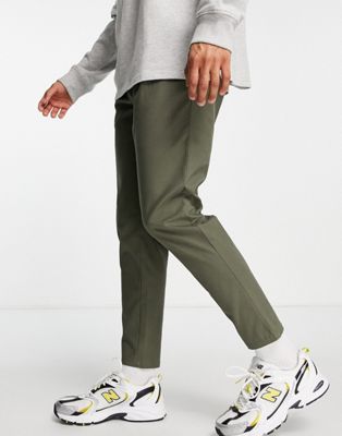 ASOS DESIGN cigarette fit chinos in washed green