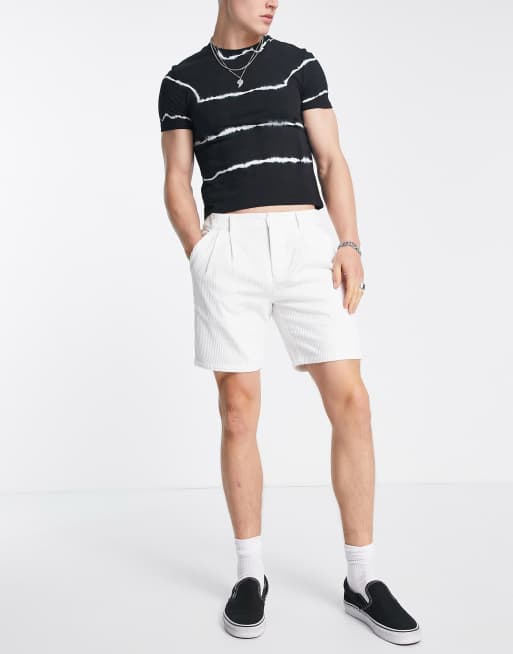 White store cord shorts