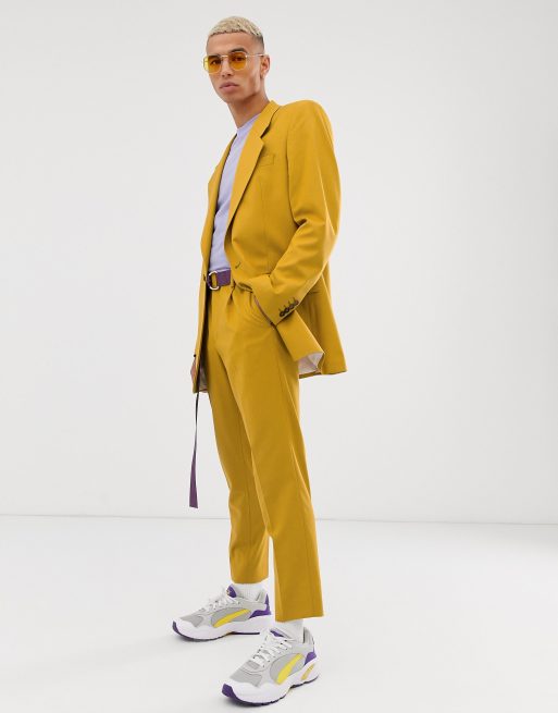 ASOS DESIGN cigarette suit pants in mustard | ASOS