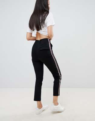 side stripe cigarette trousers