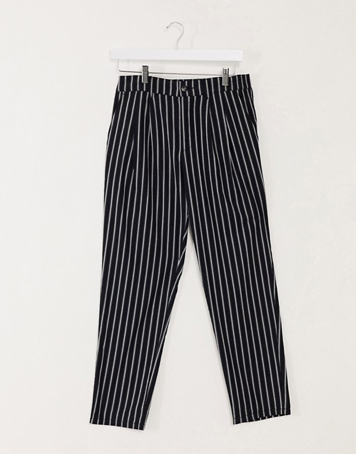 ASOS DESIGN cigarette trousers in stripe