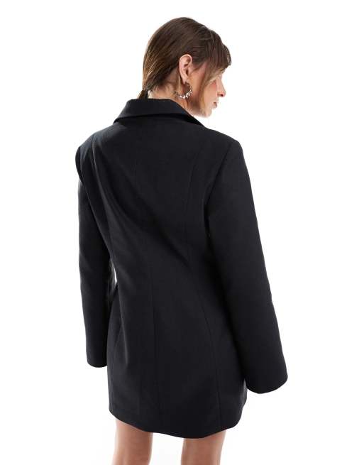ASOS DESIGN cinch blazer dress in black | ASOS