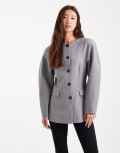 [ASOS DESIGN] ASOS DESIGN cinch high break point cocoon blazer in grey melange 16 Grey Melange