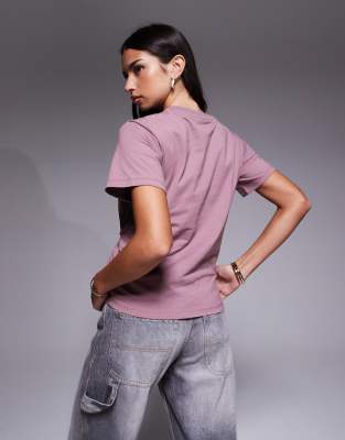 Asos Design Cinch T-shirt With Hardware Detail In Pink