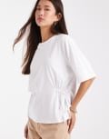 [ASOS DESIGN] ASOS DESIGN cinch tie side t-shirt in white S WHITE
