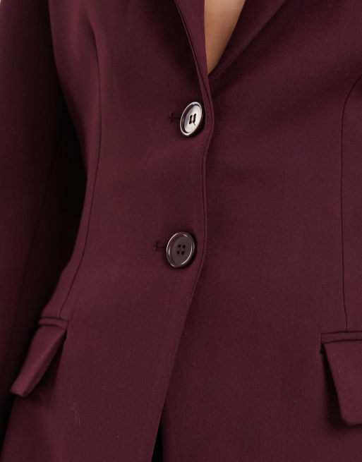 ASOS DESIGN cinch waist blazer in plum