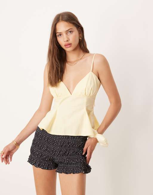 ASOS DESIGN cinch waist cami top in buttermilk, 4 of 4