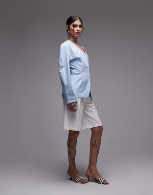 ASOS DESIGN CINCH WAIST COCOON SLEEVE SHIRT