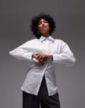 [ASOS DESIGN] ASOS DESIGN cinch waist cocoon sleeve shirt in white 12 White