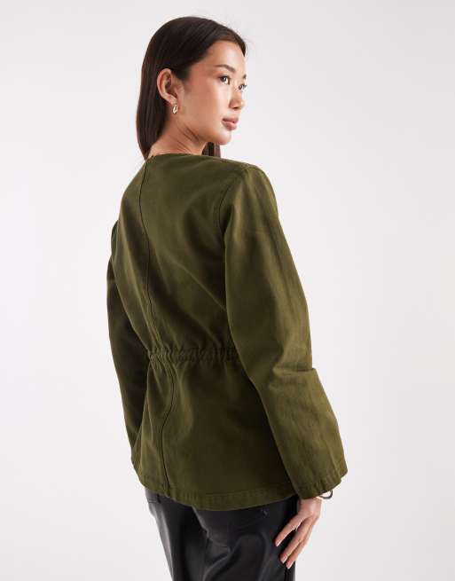 ASOS DESIGN cinch waist utility pocket denim jacket with waist cord, 2 of 4