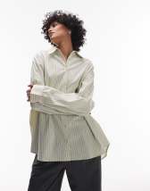 ASOS DESIGN oversized poplin shirt with contrast tie in plum
