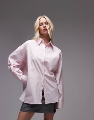 Asos Design Cinch Waist Wrap Multiway Shirt In Pink
