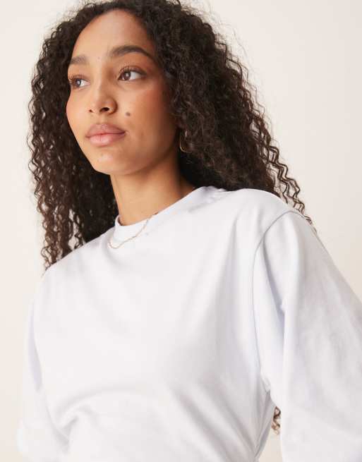 ASOS DESIGN cinched asymmetric hem tee in blue
