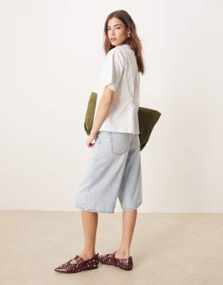 Asos Design Cinched Back T-shirt In White