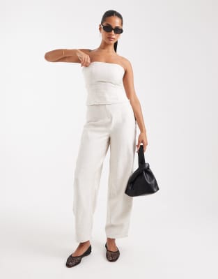 Asos Design Cinched Bandeau Top In White
