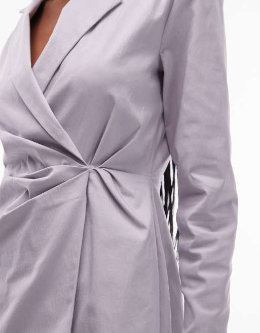 ASOS DESIGN cinched blazer mini dress in grey, 2 of 4
