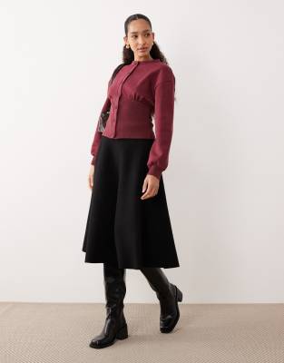 Asos Design Cinched Button Up Sweatshirt In Animal Print