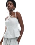[ASOS DESIGN] ASOS DESIGN cinched cami top set in stripe-Multi 10 stripe
