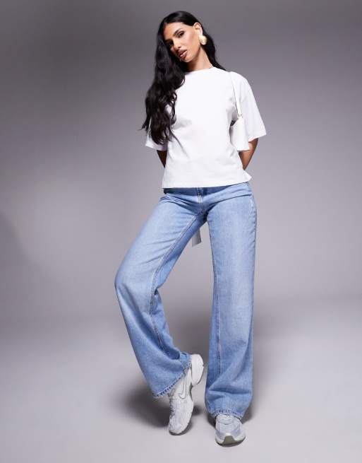 ASOS DESIGN cinched d ring back oversized T-shirt in white