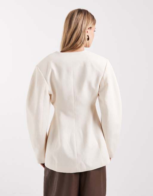 ASOS DESIGN cinched linen blazer in, 4 of 4
