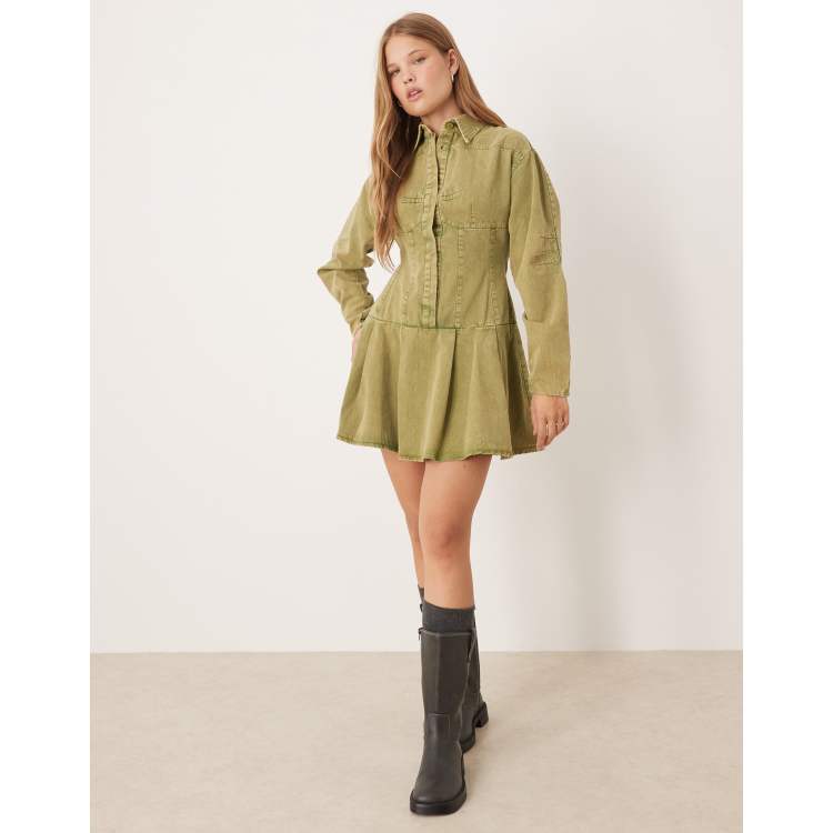 fitted mini shirt dress Fit & Flare Dress (Black) main image 1