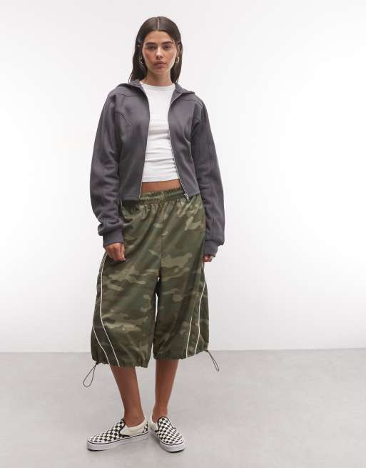 ASOS DESIGN cinched panelled zip up hoodie in charcoal, 2 of 4