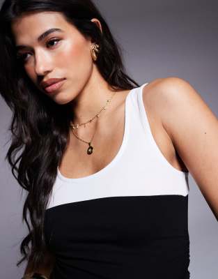 Asos Design Cinched Ruched Bodice Tank Top In Black