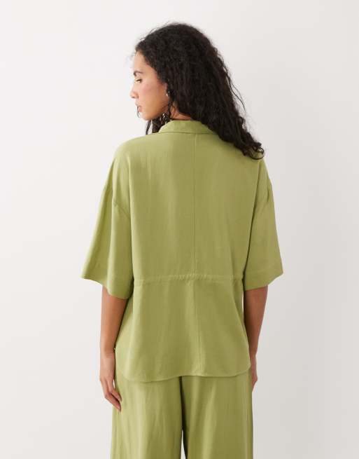 ASOS DESIGN cinched soft utility shirt coord, 4 of 4