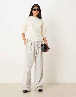 Asos Design Cinched Sweatshirt With Drawstring Detail In White